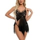 thumbnail image 4 of Gibobby Lenceria para mujer sexy Día de San Valentín Camisón de encaje con tirantes para mujer, lencería fina y sexy con temperamento(Negro, XXL), 4 of 5