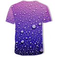 thumbnail image 3 of MSJUHEG Chemises pour Hommes Hauts d'Entraînement Col Rond Manches Courtes Nouveau Style d'Été Imprimé 3D Blouse Confortable Mode Chemises pour Hommes Violet S, 3 of 5