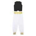 thumbnail image 4 of dPois Arabian Prince Street Dance Suits for Boys Silky Waistcoat with Harem Pants Black 6, 4 of 7