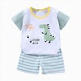 thumbnail image 4 of KPOPLK Infant Toddler Baby Boy Clothes 2 Pieces Short Sleeve T-Shirt Top Little Kitten Pattern Pocket Shorts Outfits(18-24 Months,White), 4 of 4