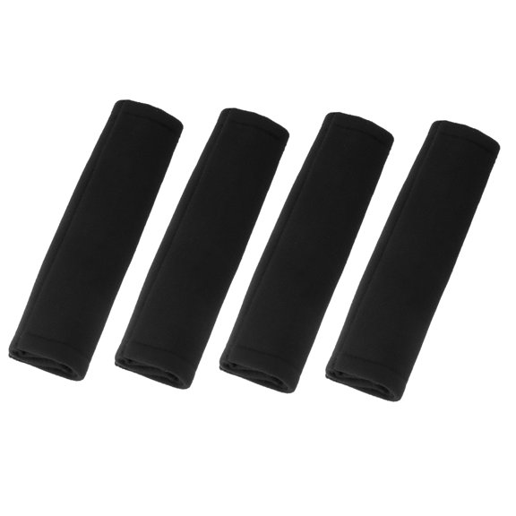 Motoforti 4 Pcs Flannel Car Shoulder Seatbelt Pad Covers Universal Black 23x6cm