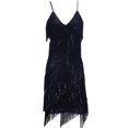 thumbnail image 3 of Vestido con borlas de plumas y lentejuelas Vestido sin mangas brillante para mujer Vestido con lentejuelas y cuello en V con flecos, 3 of 5