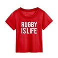 thumbnail image 1 of Gibobby Blusas Para Niñases Camiseta de manga corta con estampado de de fútbol para niños, regalo deportivo para al fútbol americano （Rojo， 3-4 Años), 1 of 3