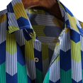 thumbnail image 5 of Summer Savings Clearance 2023! Loopsun Mens Shirts, Casual Lapel Short Sleeve Printing Hawaiian Beach Button Shirt Blue A, 5 of 5