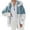 White, variant on IROINNID Women's Short Hoodie Shearing Coat Contrast Color Long Sleeve Warm Jacket Winter Zipper Outerwear, Blue
