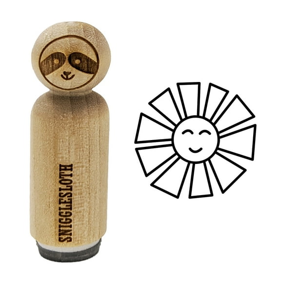 Smiling Sunshine Rubber Stamp for Scrapbooking Crafting Stamping - Mini 1/2 Inch