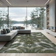 thumbnail image 2 of ODIKA 8'x10' Washable Area Rug Durable, Non-Slip Botanical Tropical With Symmetrical Foliage Border Palm Leaf Refined Structured for Living Room, Under Sectional, Family, 2 of 7