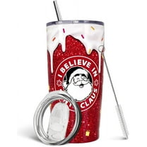 Merry Christmas Insulated Tumbler with Lids and Straws Christmas Santa Claus Red Stainless Steel Cup for New Year Holiday Xmas Christmas Funny Travel Mug Gifts 20 OZ