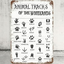 Animal Tracks Animal Tracks Of The Woodland Novelty Retro Metal Tin Sign, Funny Wall Decor Garage Bar Courtyard Living room 8x12 Inch
