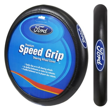 Plasticolor Ford Elite Series Universal Fit Automotive Steering Wheel Cover, Black, 1 Piece