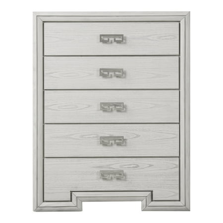 Furniture of America Elres 5-Drawer Solid Wood Chest Rustic White