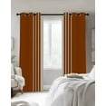 thumbnail image 2 of Blackout Curtains for Bedroom, Burnt Orange Beige Striped Room Darkening Window Drapes for Living Room, Modern Farmhouse Retro Lines Thermal Insulated Grommet Curtains, 42x63 inch, 2 Panels, 2 of 9