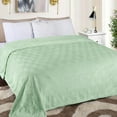 thumbnail image 6 of BNM Fleece Diamond Fluffy Blanket, Twin, Sea Foam, 6 of 7