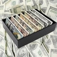 thumbnail image 3 of Money Organizer for Cash, 8 Compartment Black Acrylic Money Holder, Cash Tray, Cash Box, Cash Organizer for Bills, 3 of 6