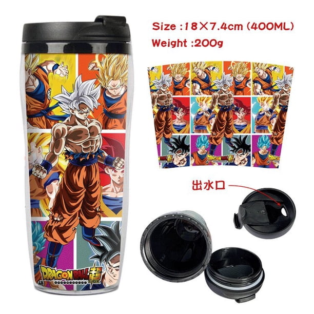 Botella de agua deportiva de Dragon Ball Goku, botella de agua creativa portátil, taza de bicicleta de Fitness, jarra de agua fría al aire libre, regalos de verano, 400ML