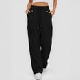 thumbnail image 2 of Edvintorg Womens Cargo Pants with Pockets Quick Dry Elastic Waisted Casual Loose Trousers Clothes for Women Black XXL, 2 of 6
