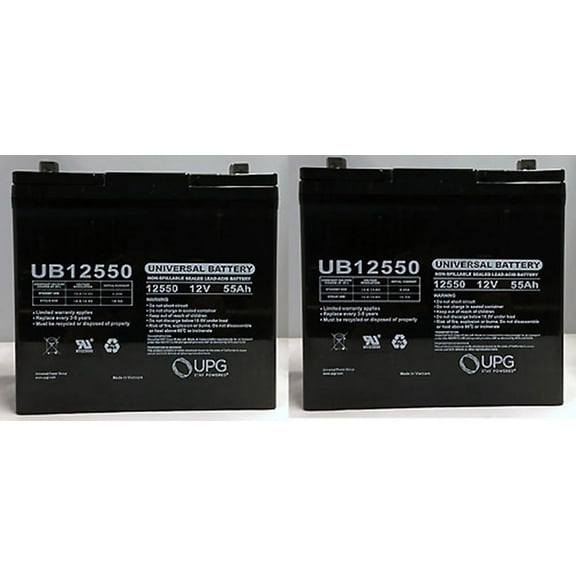 UB12550 (Group 22NF) 12V 55AH SLA Battery Z1 TT - 2 Pack