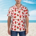 thumbnail image 5 of Uemuo Strawberries Printed Regular Fit Short Sleeve Casual Hawaiian Shirt for Men,Aloha shirt,Tropical shirt,Floral print shirt,Vacation Beach shirt-Large, 5 of 9
