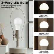 Great Value 3-Way A19 LED Light Bulb, 40/60/100 Watts Selectable, Daylight E26 Medium Base (4 Pack)