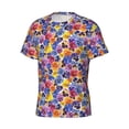 thumbnail image 5 of Vsdgher The Garden Tricolor Pansy Flower Print Men's Dry Fit Mesh Athletic Shirts Moisture Wicking Tennis T-Shirt Tops, 5 of 9
