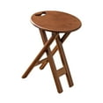 thumbnail image 4 of Lipstore Bamboo Folding Stool Round with Handle Kitchen Chair for Indoor Home Kitchen, 4 of 8