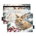 thumbnail image 2 of Ckdifva Snow Rabbit Easter Pencil Pouch 3 Ring Zipper Pencil Case Binder Pockets Clear Top Cosmetic Bag 2 Pack, 2 of 6