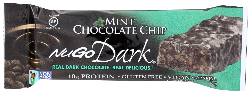 (12 Pack)Nugo Dark Mint Chocolate Chip Protein Bar, 1.76 oz