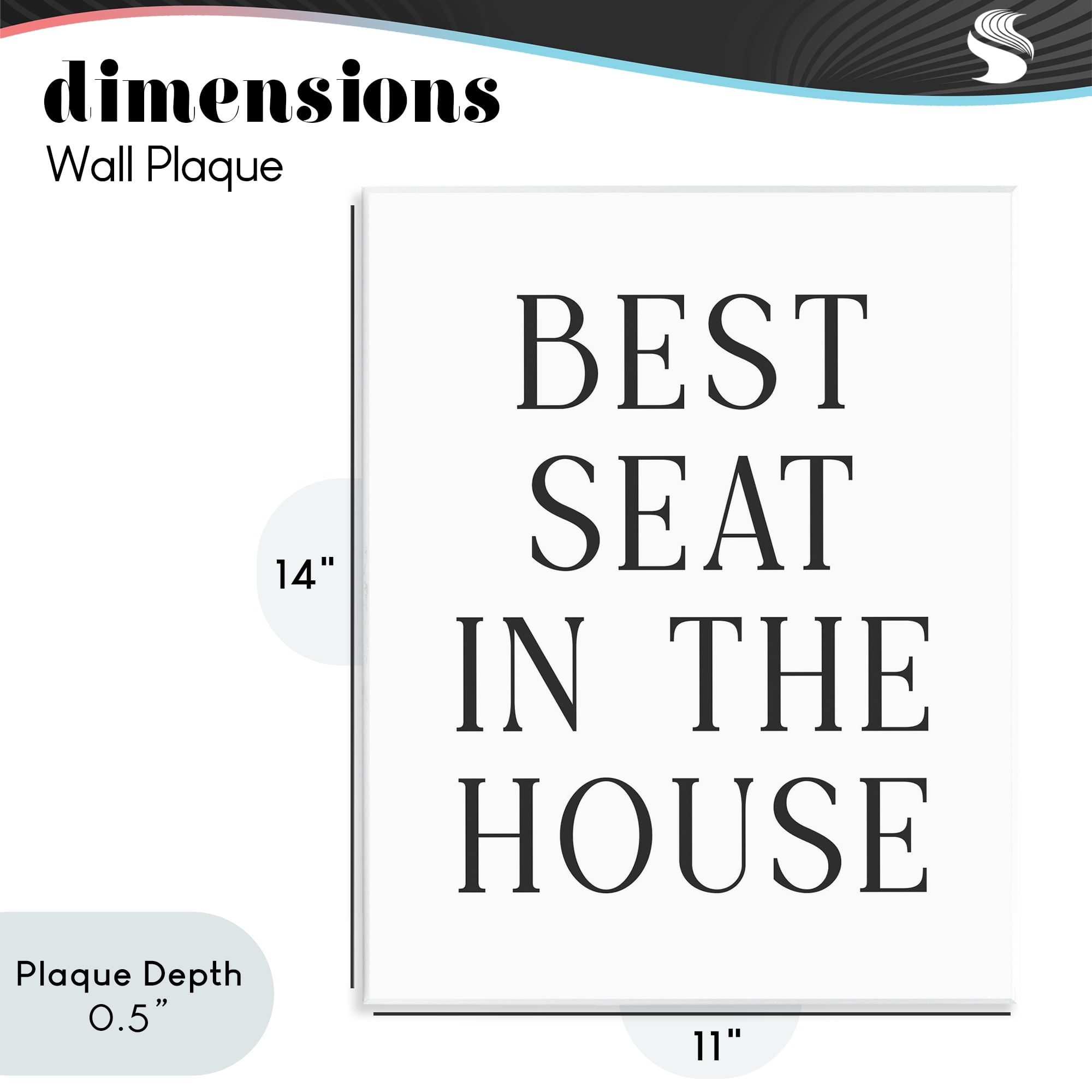 Stupell Industries Best Seat Bathroom Toilet Wall Plaque Art, design by Lettered and Lined