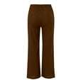 thumbnail image 6 of Jxximdong Cargo Pants for Women, Daily Elastic Waist Pockets Straight Solid Color Casual Pants Loose Long Trousers, Brown Womens Casual Trousers, 6 of 6