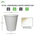 thumbnail image 3 of [400 PACK] 12oz White Paper Coffee Cups - Disposable Coffee Cups - Hot Drink, Tea, Coffee, Cappuccino, Hot Chocolate, Chai, Chai Latte by EcoQuality, 3 of 5
