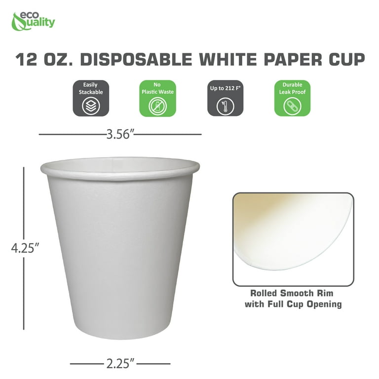 Comfy Package [300 Pack] 12 oz. Kraft Paper Hot Coffee Cups - Unbleach –  cmjdc