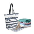 thumbnail image 2 of FORMRS Womens Canvas Tote Bag with Zipper Inner Pocket Shoulder Handbag, Light Sharks, 2 of 7