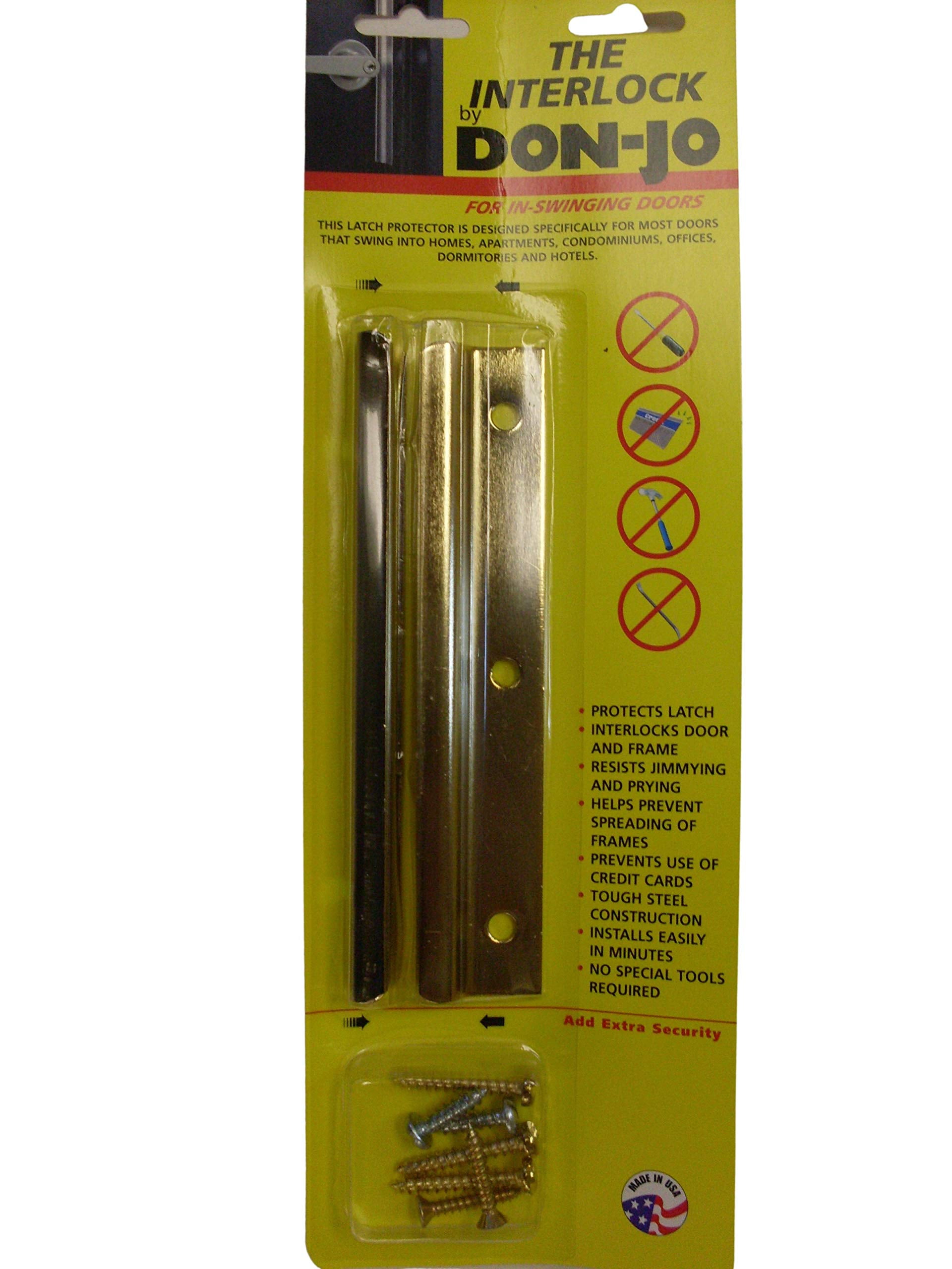 DonJo ILP206BP Inswing Latch Protector in Brass Plate Finish