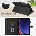 thumbnail image 4 of For Samsung Galaxy Tab S9 11.0 inch Release 2023 (SM-X710/SM-X716) Case, Rhombus Pattern Multiple Viewing Angles Stand Slim Folio Cover (Black), 4 of 6