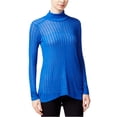 thumbnail image 1 of Lucky Brand Suéter de punto de cuello alto Hi-Lo para mujer, azul, pequeño, 1 of 2