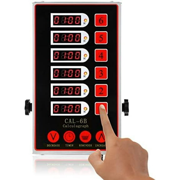 6 Channel Digital Kitchen Timer Cooking Reminder Commercial Loud Ring Alarm Stainless Steel Adjustable Volume