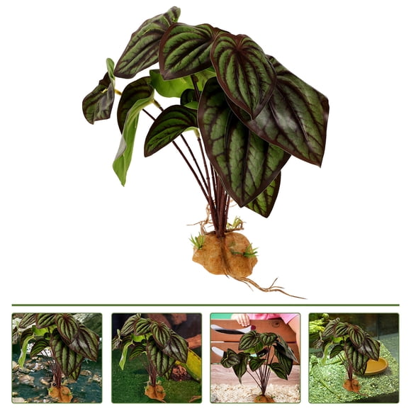 QUMIIRITY Planta Artificial Para Terrarios Para Reptiles Con Base Estable Multicolor