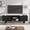 Black, variant on Industrial TV Stand for 65+ inch TVs, Modern Entertainment Center with 2 Drawers, Wooden Media Cabinet with Heavy Duty Leg & Open Storage, TV Console Table for Living Room, Bedroom, Black