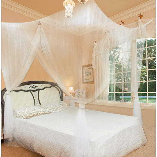 Domqga Mosquito Net Canopy Mosquito Net 4 Corner Post Bed Canopy