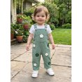 thumbnail image 4 of RUINIXCW Kids Girls Overalls, Sweet Embroidery Flower Corduroy Buckle Closure Pants, 4 of 7