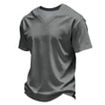 thumbnail image 2 of Hearthz Mens Graphic T-Shirts Moisture Wicking Breathable Athletic Fit T-Shirt Men V Neck Short Sleeve Shirt Men Basic Basketball Jersey Dark Gray M, 2 of 7