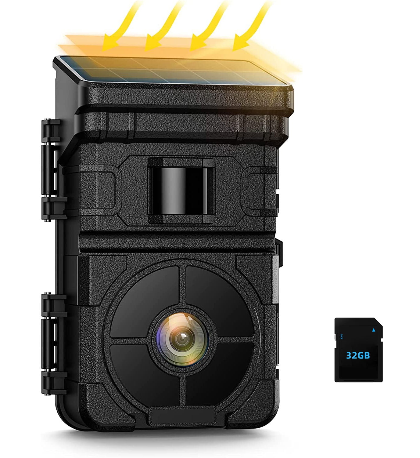 NEXCAM Solar Powered Trail Camera with SD Card 24MP 1080P 2500mAh Built
