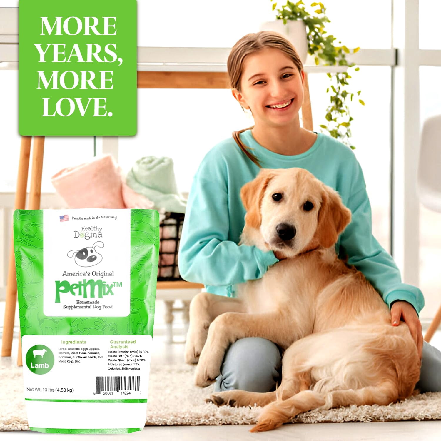 Healthy Dogma - Lamb Dinner PetMix | Dehydrated Dog Food - Gluten Free, Clean Ingredient Food, No Preservatives, Homemade Food Lamb Dinner 10 lbs