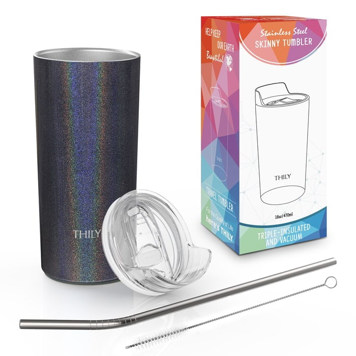 Glitter Gray Skinny Tumbler | Glitter Gray Tumbler | THILY by THILY