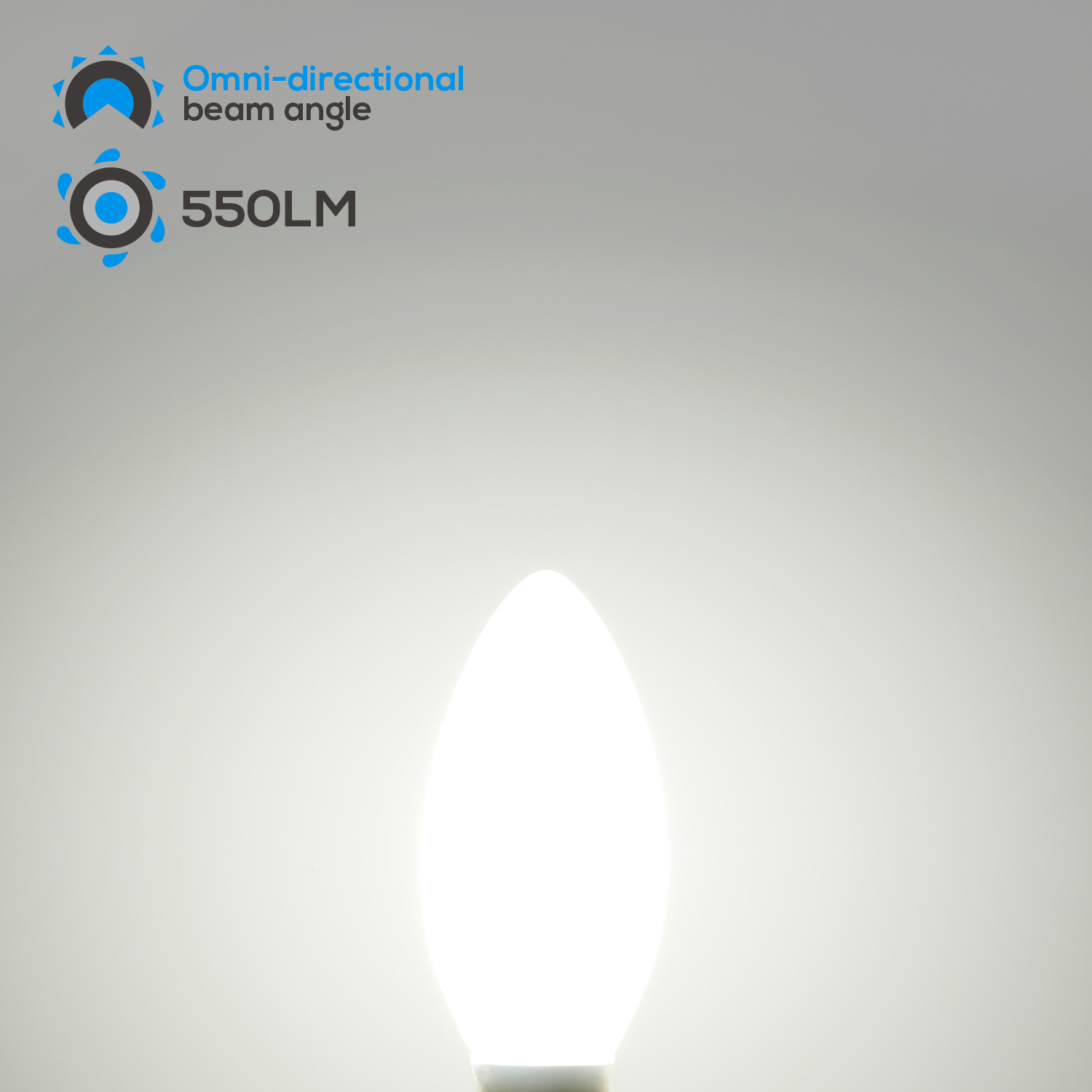 TORCHSTAR Dimmable E12 LED Candelabra Bulb, UL Listed, 60W Equivalent Chandelier Light Bulbs, 550LM, LED Filament Candle Bulb C11, Frosted Glass Ceiling Fan Light Bulbs, 4000K Cool White