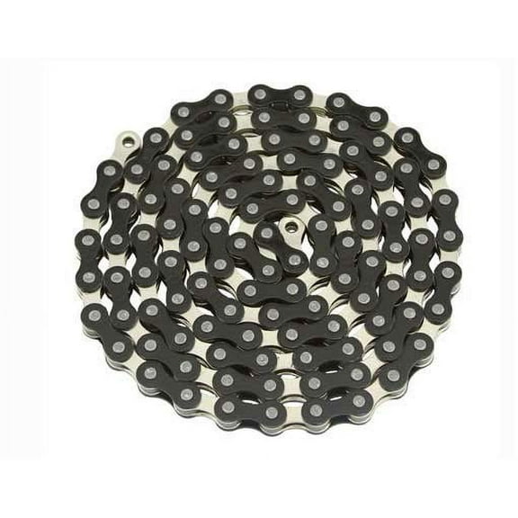YBN Chain 1/2x1/8x112 Black/Chrome. for bicycle Chain, bike chain, lowrider bikes, beach cruiser, chopper, limos, stretch
