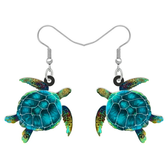 Acrylic Green Sea Turtle Earrings Ocean Animals Dangle Jewelry For Women Sea Lovers Charms Gifts