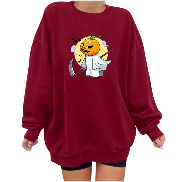 Ichuanyi liquidación de la moda femenina otoño de invierno Halloween Pumpkin Impresión impresa Invisión informal ICHUANYI WER202308180917