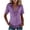 Purple, variant on TGSLY Fringe Trim Button Down Shirts for Women Lightweight Thin Collared Short Sleeve Western Tops Slim Dressy Casual Fringe Hem Solid Color Fall Blouses L