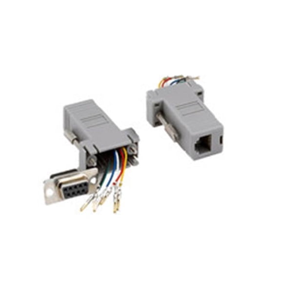 DB9 Female to RJ12 Modular Adapter, Gray